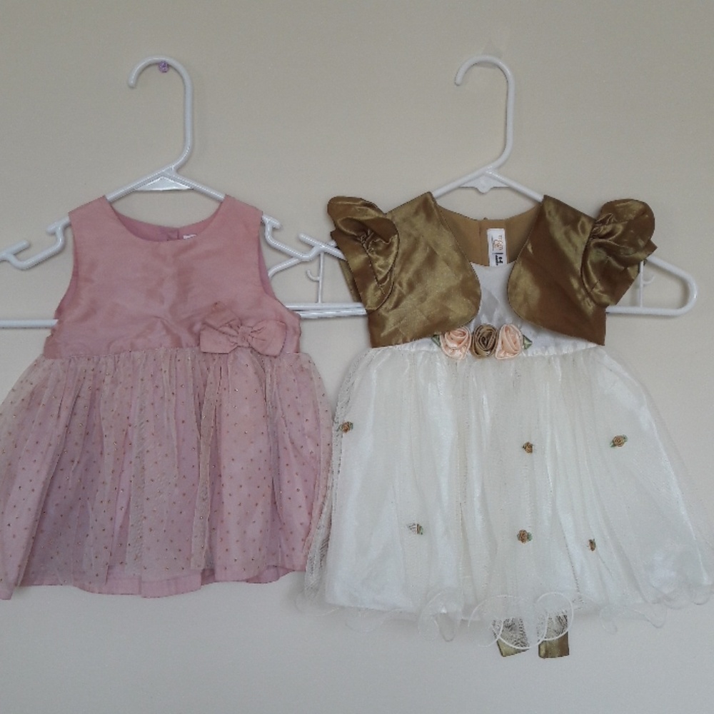 Two 0 - 6 months baby girl dresses